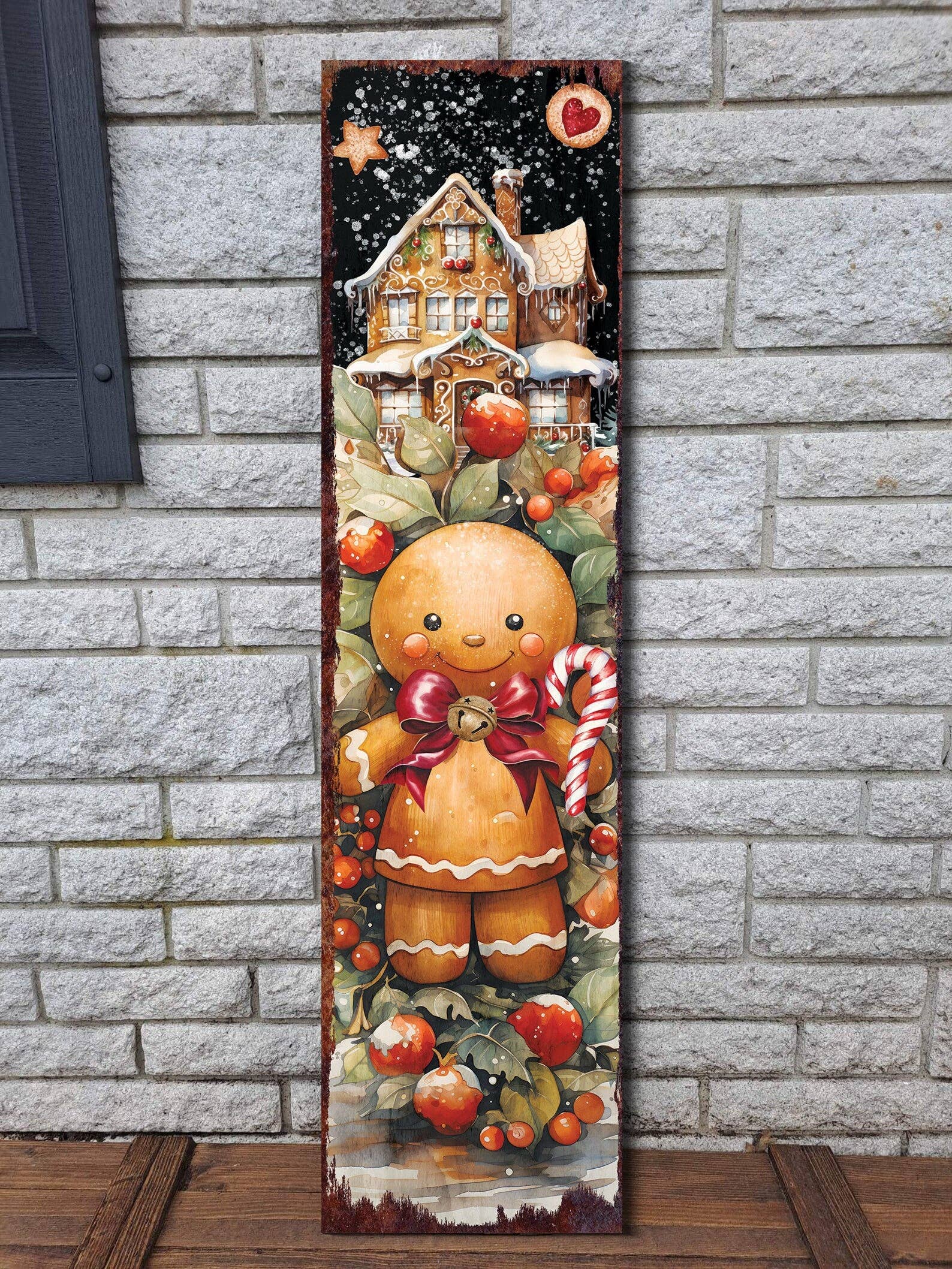 TX USA Corporation – Engroshandel Julekunst til væggen – Ingefærkage Juleveranda Velkomstskilt | Sød Helligdagsdørdekoration & Gave5