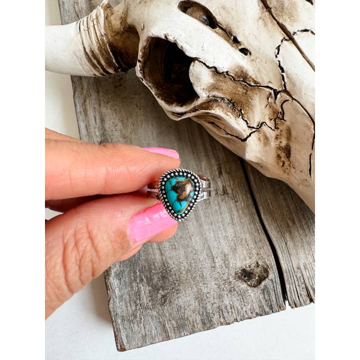 Boho Ranch Shop - Wholesale Cocktail/Statement Ring - Western Teardrop Stone Adjustable RingÂ