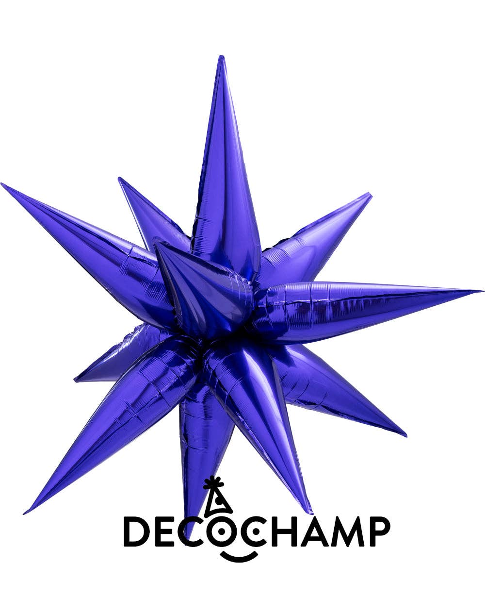 THE BALLOON HUB - Wholesale Balloon - DecoChamp Starburst 3D Foil Balloon - 26 in. (Choose Color)17