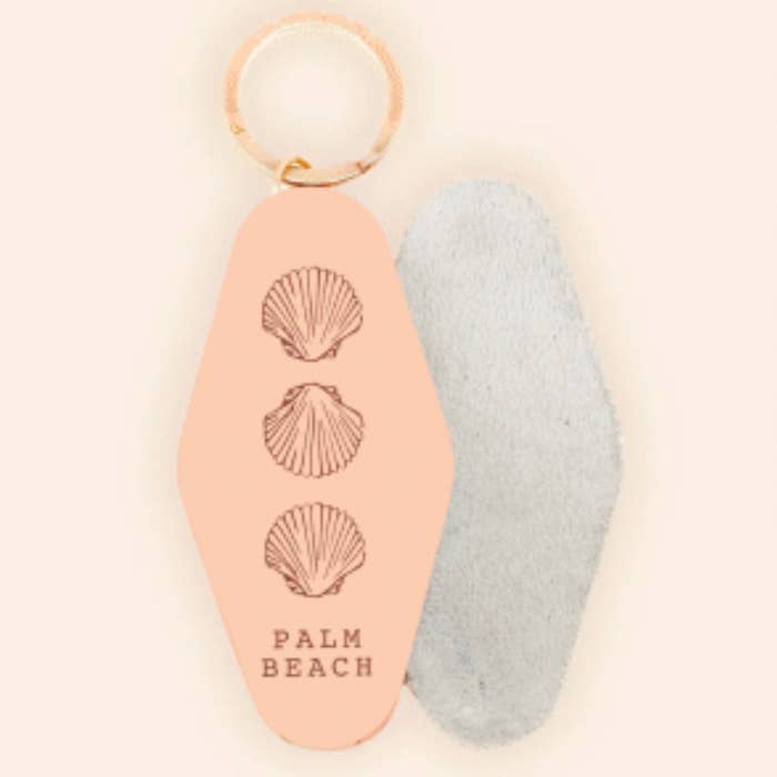 Custom Your City SEASHELLS Hotel Keychain for wholesale by Freshwater Curated Goods