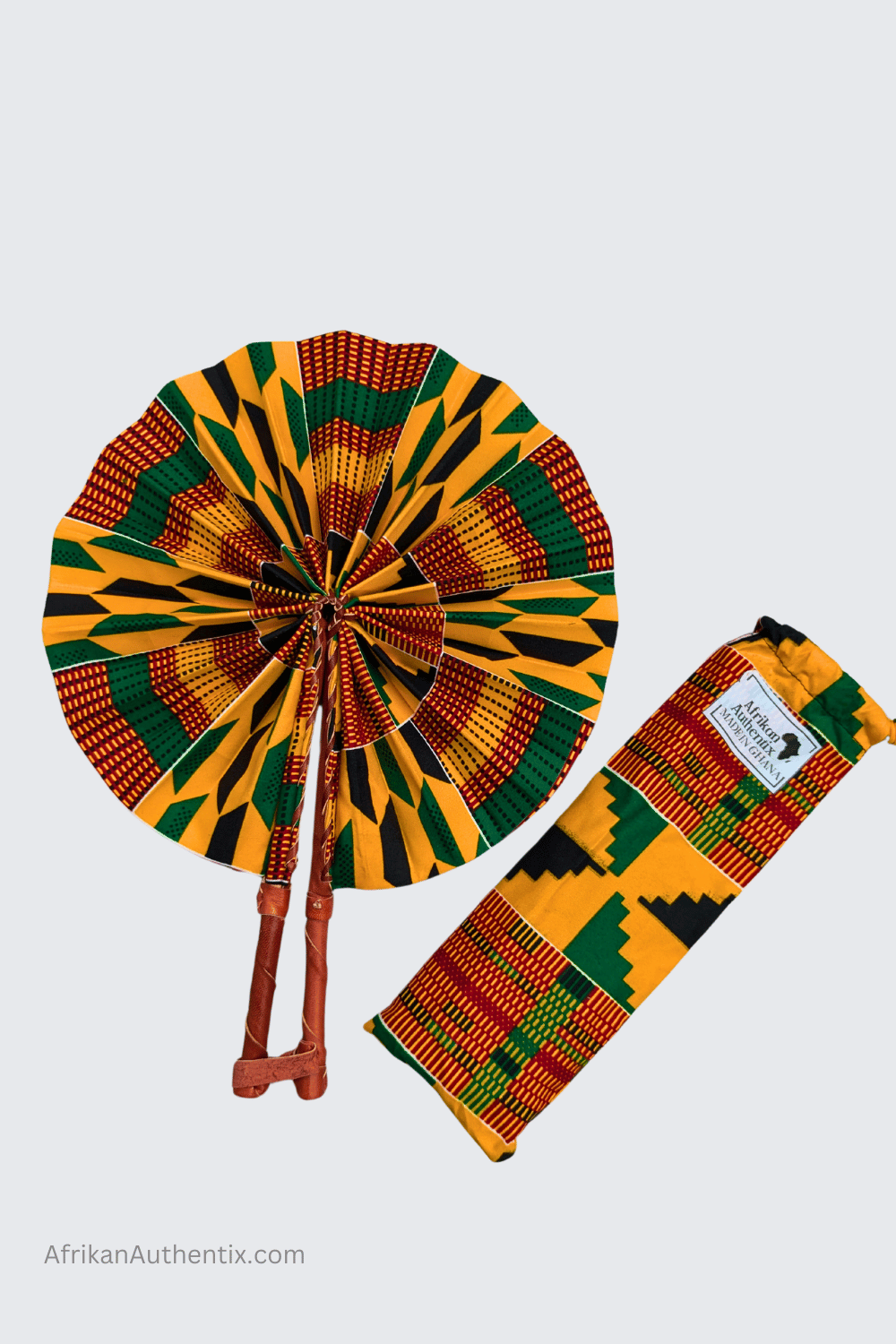 Afrikan Authentix - Wholesale Handheld Folding Fan - African Folding Fans Assorted Set of 30 Kente print Fans3