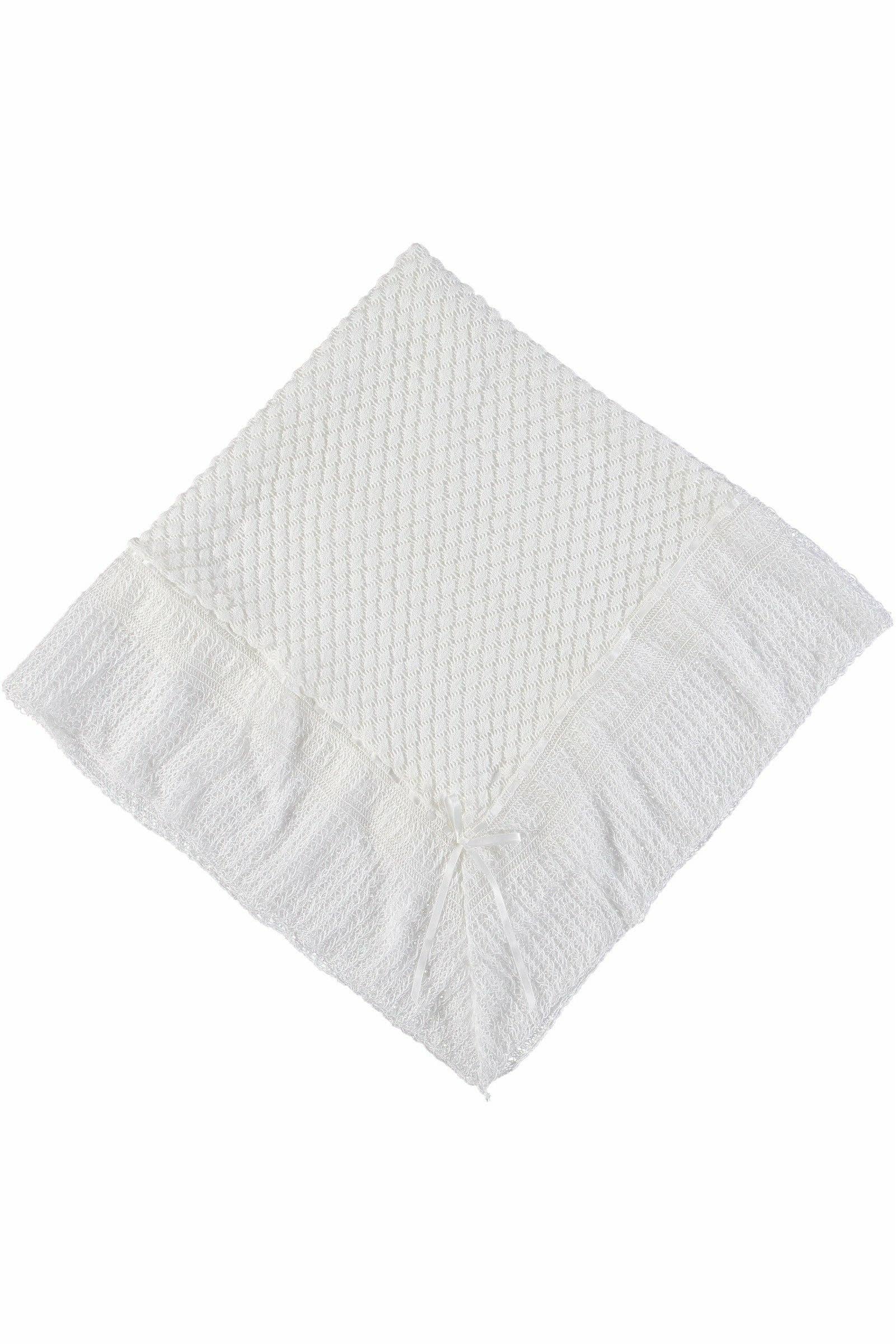 Julius Berger & Carriage Boutique - Wholesale Bedding blanket – Kids & Baby - Christening Blanket Shawl Belgium Lace with White Ribbon
