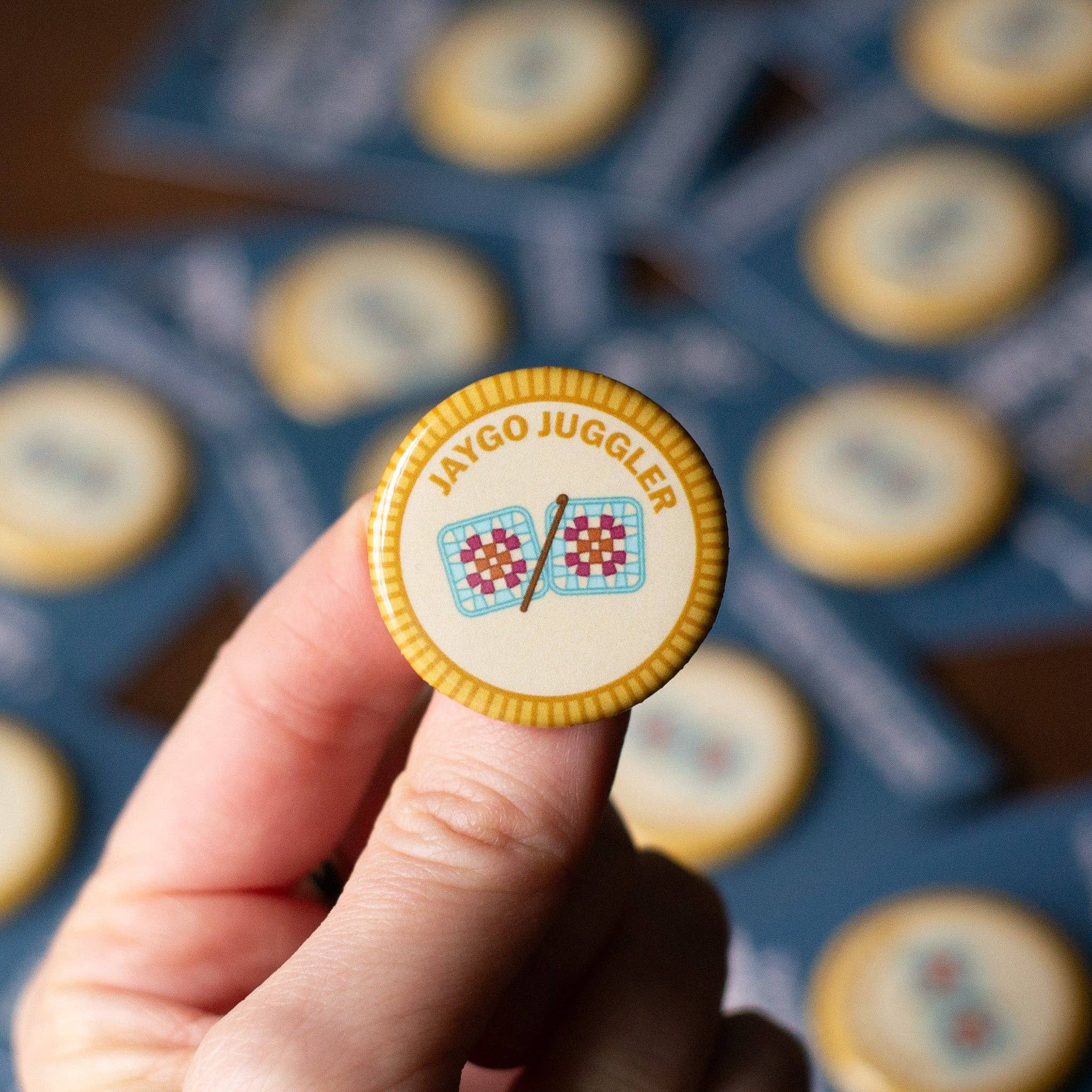 Camp Stitchwood - Wholesale Lapel Pin/Button - JAYGO Juggler Merit Badge2