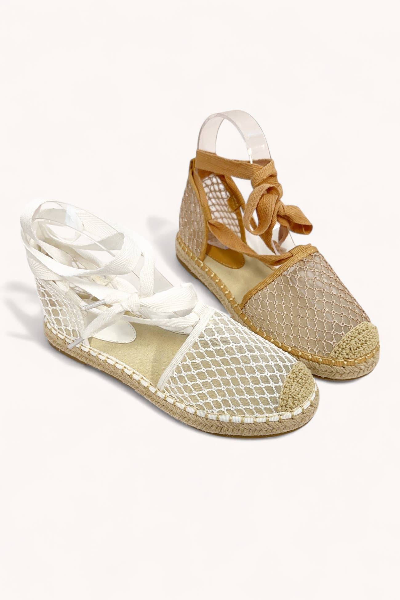 Oliccui - Wholesale Flats - Women's - LACE UP STRAP MESH UPPER ESPADRILLES FLATS0