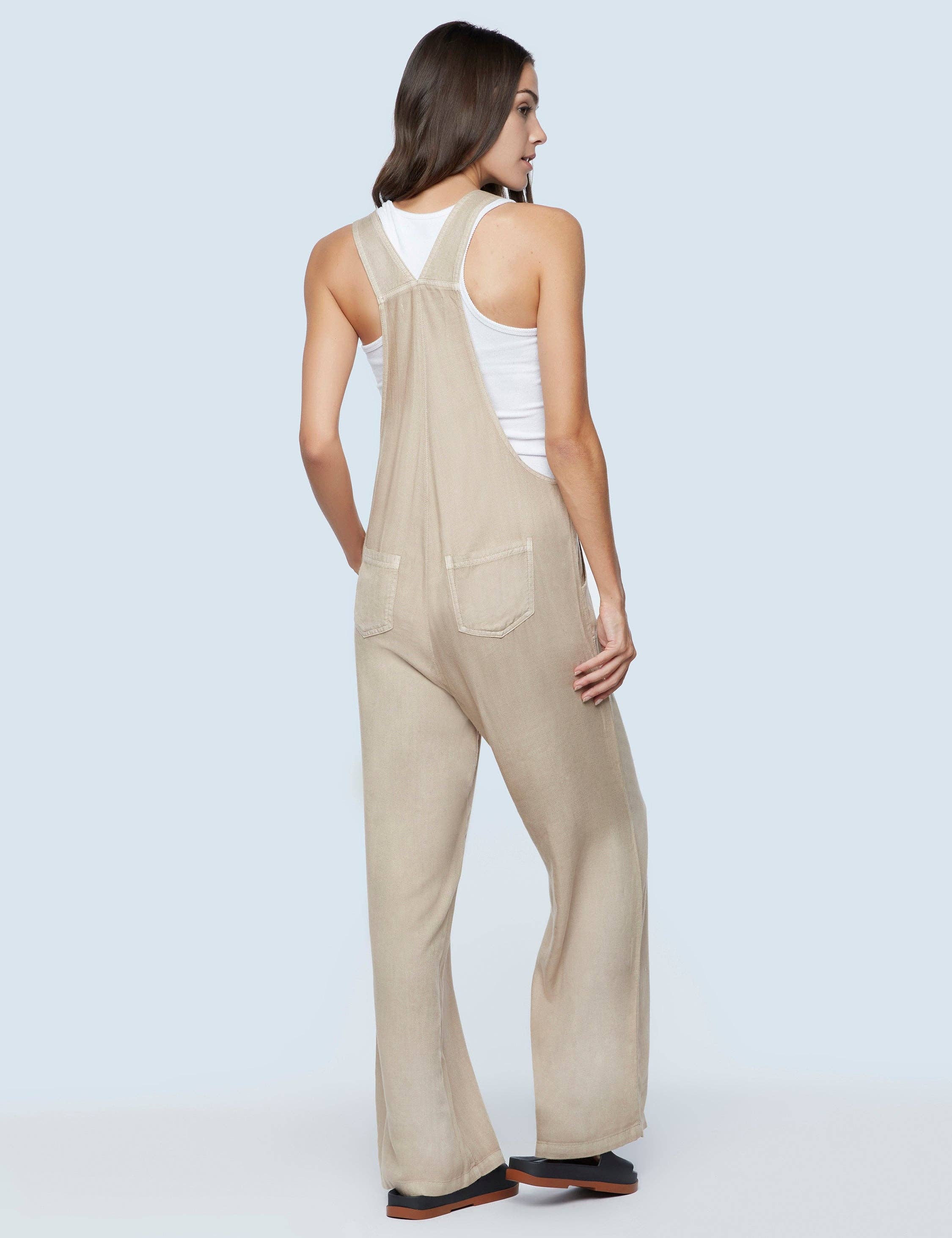 Taupe Flow Wide-Leg Overalls for wholesale on Faire2