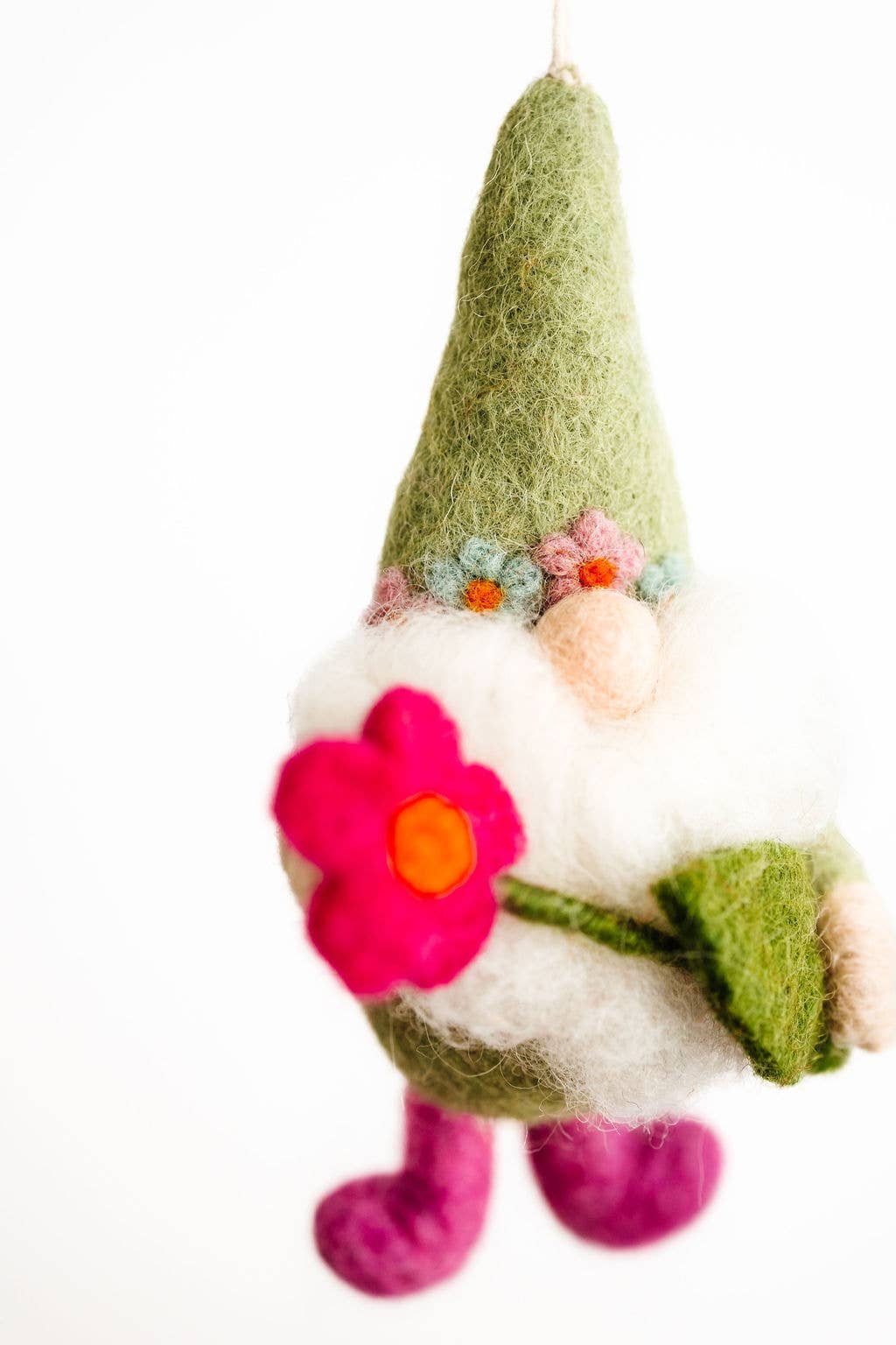 Nivas - Wholesale Ornament - Easter Gnome Felt Ornament - Flower - Holiday Decor2