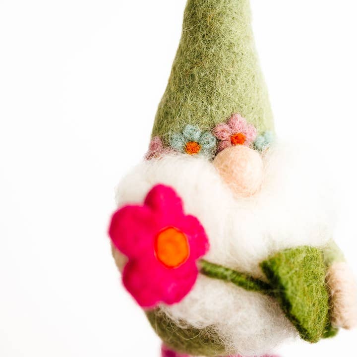 Nivas - Wholesale Ornament - Easter Gnome Felt Ornament - Flower - Holiday Decor2