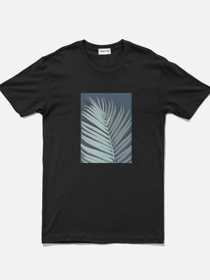 T-shirt Leaf Duotone, noir pour la vente par VESTIGE