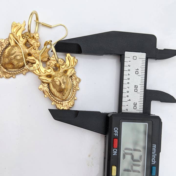 Gay Isber Designs - Wholesale Dangle Earrings - 3D Deer Brass Mounted Earrings Sustainable USA Made Gay Isber Gift Bag