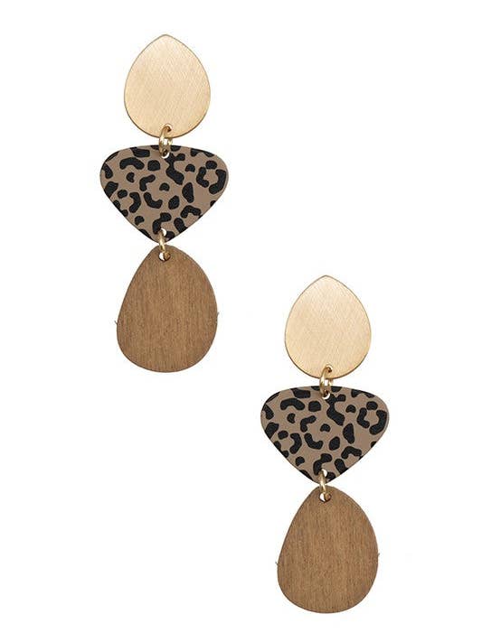 BOUCLE D'OREILLE EN FORME DE LION À TROIS GOUTTES pour la vente par Andrea Bijoux