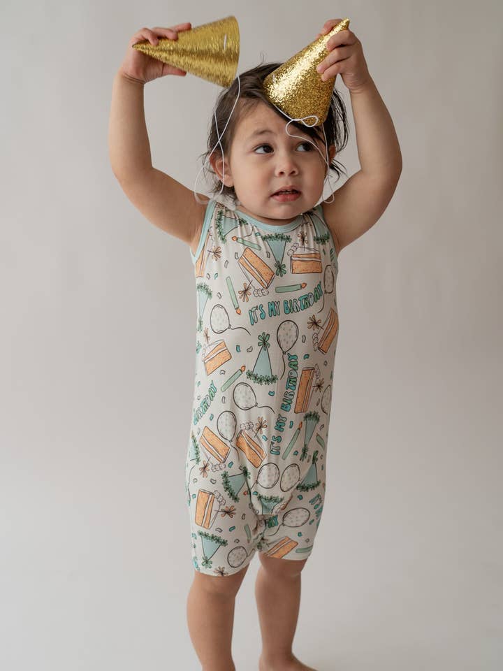 Birthday Shorty Tank Romper for wholesale by House of Henry