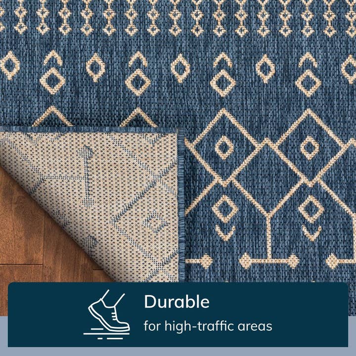 Well Woven - Wholesale Area Rug - Nord Moroccan Tribal Indoor Outdoor Blue Flatweave Rug11