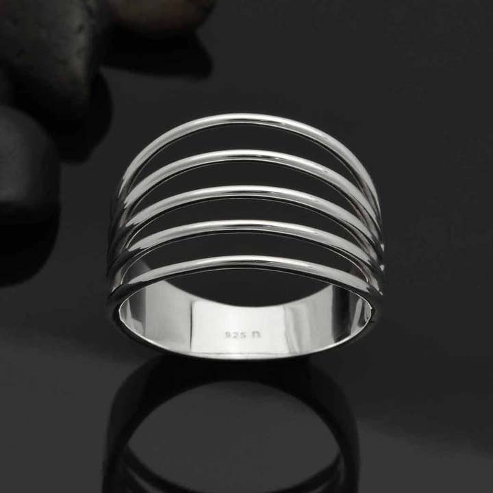 Sterling Silver Five Wire Ring for wholesale by Nina Designs