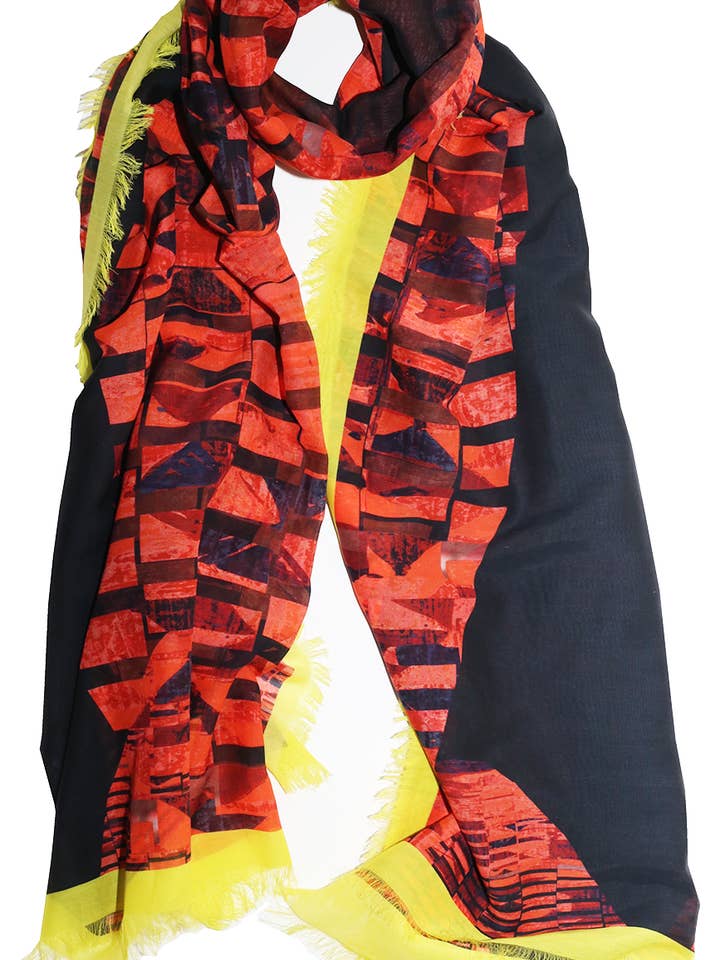 Étole « Organic Connections » en soie/coton 200x140 cm pour la vente par EditionMichel