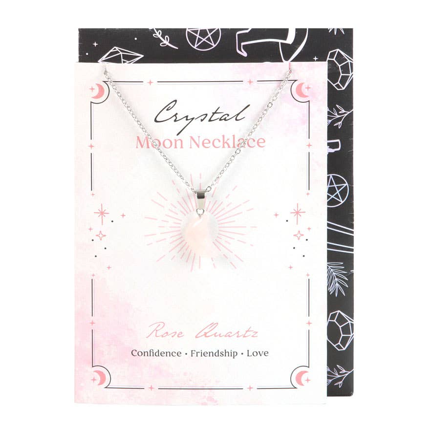 Something Different Wholesale - Wholesale Everyday Greeting Card - Rose Quartz Crystal Moon Necklace on Greeting Card1