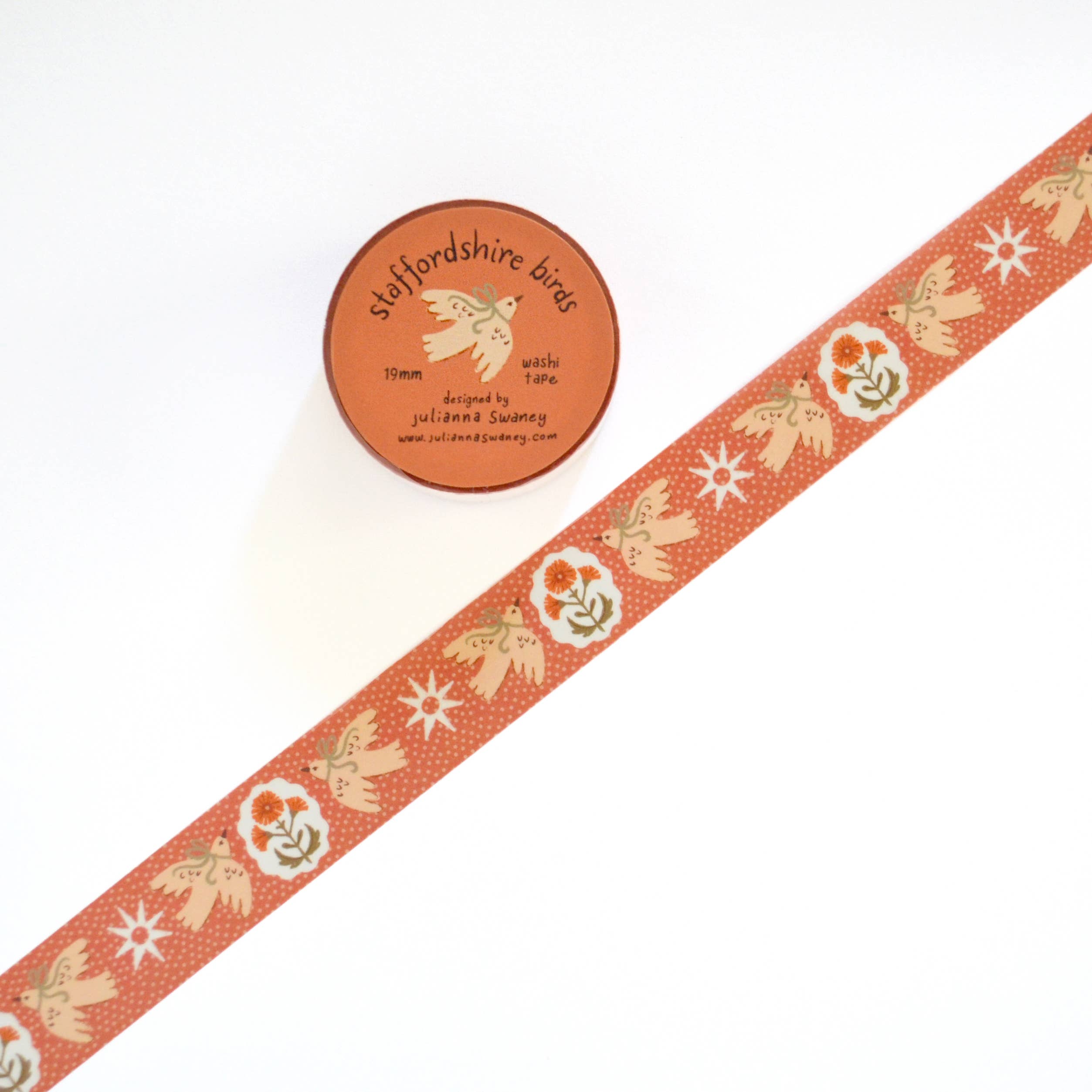 Julianna Swaney - Wholesale Washi Tape - Staffordshire Birds Washi Tape 19mm1