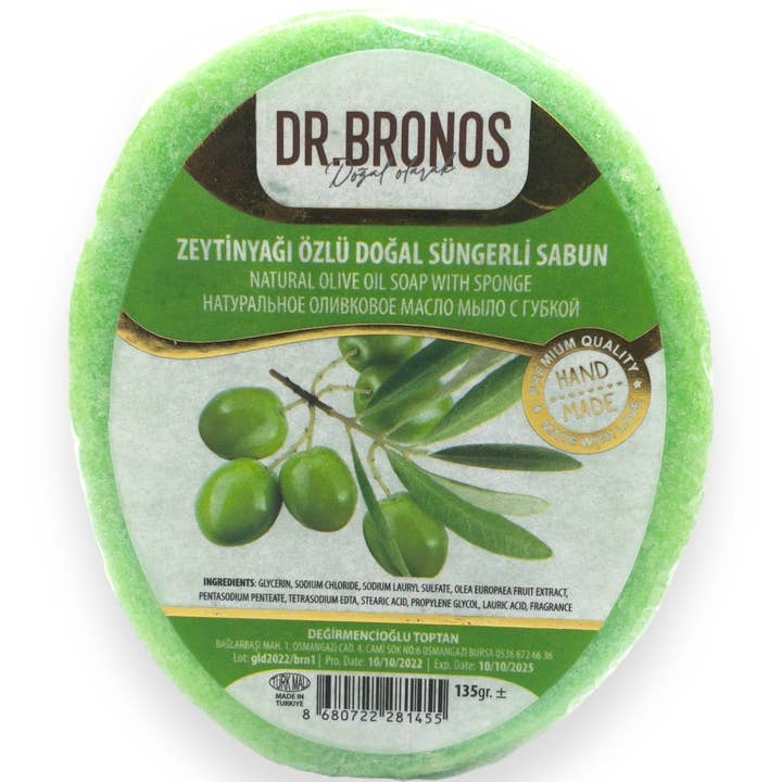 Aladdin - Wholesale Bar Soap - Dr. Bronos | Natural Olive Oil Soap with Sponge0