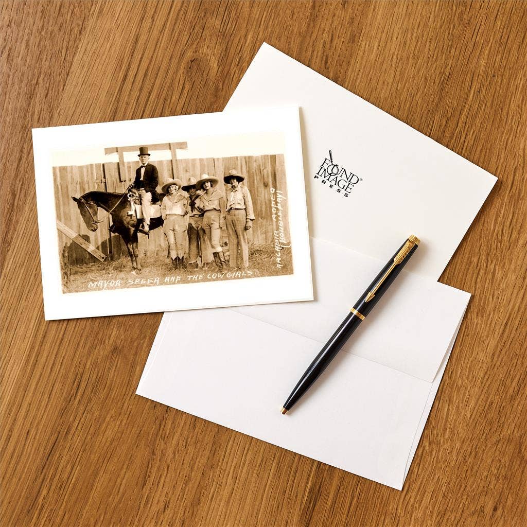 Found Image Press - Wholesale Stationery/Notecard Set - Greeting Card CG-35 Mayor Speer and Cowgirls1