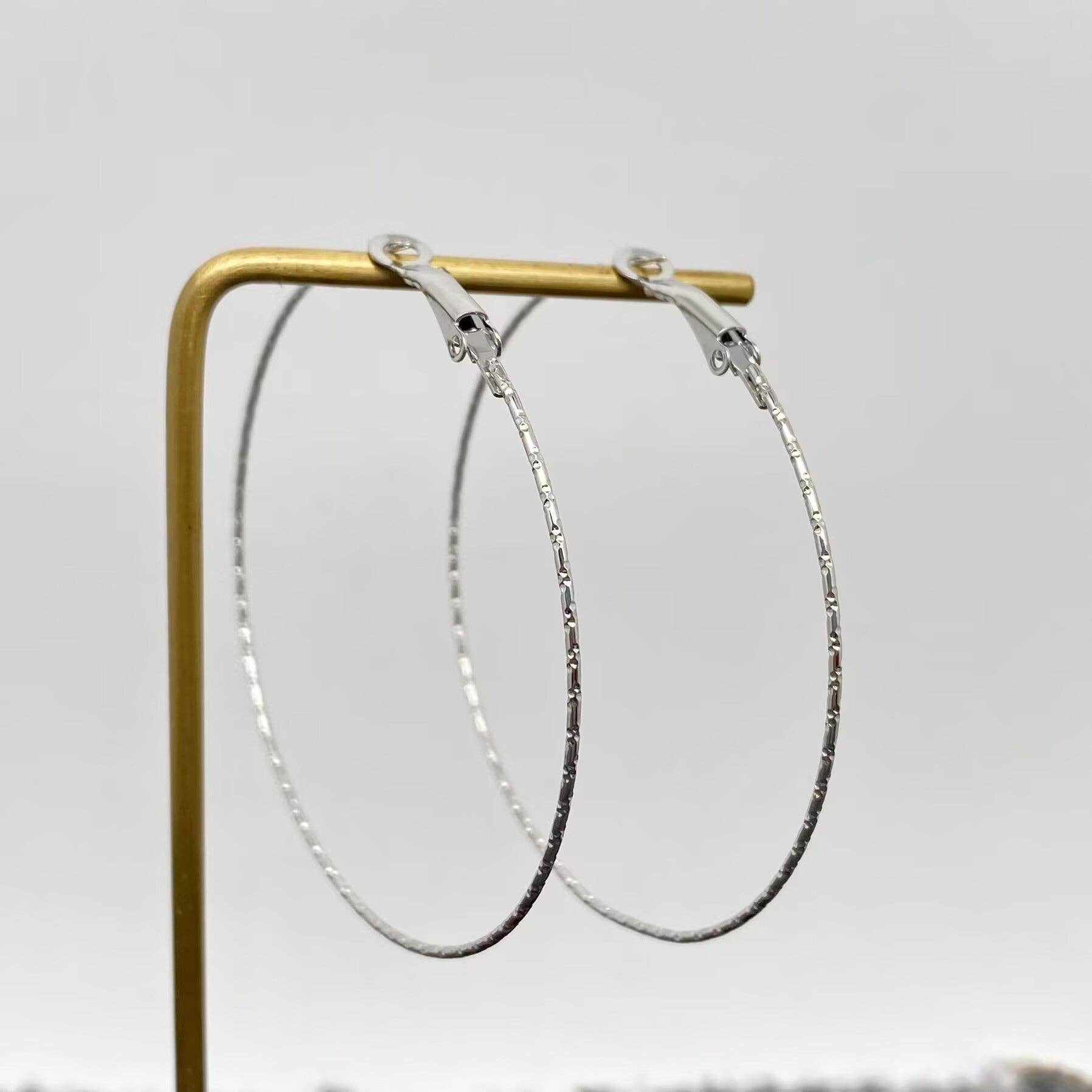 Mio Queena - Wholesale Hoop Earrings - 60mm Inside Diameter 18K Gold Plated SS Hoop Earrings - FGS11