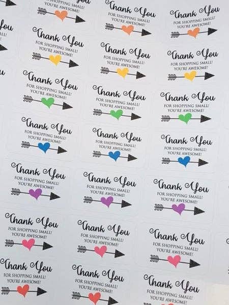 The Golden Dandelion - Wholesale Sticker - 48ct Thank You for Shopping Small! Stickers, 1.75"x.75"1