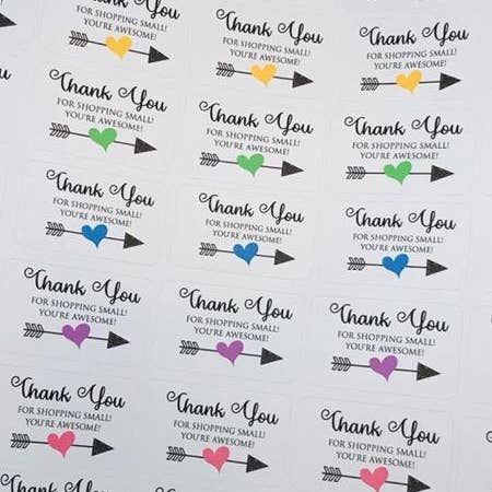 The Golden Dandelion - Wholesale Sticker - 48ct Thank You for Shopping Small! Stickers, 1.75"x.75"1