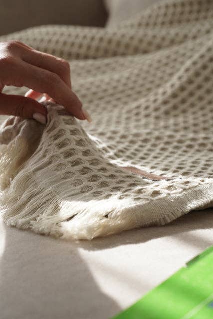 MINOA - Vendita all'ingrosso Plaid - Aegean biologico, Coperta/Trapunta Grande Seren Waffle Waffle Organico 400 grammi6