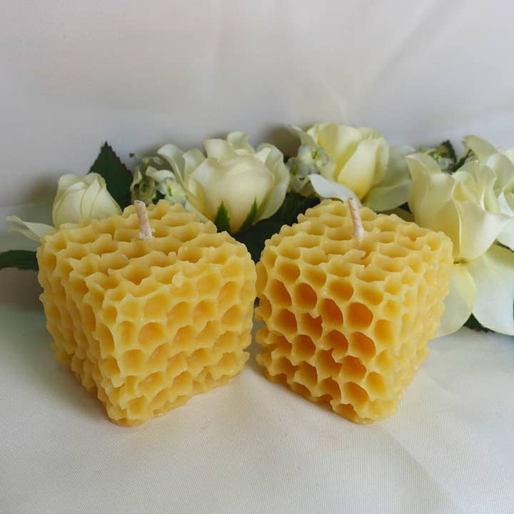 Beeswax Votives - Honeycomb Shape for wholesale by Tu-Bees Honey & Beeswax Candles
