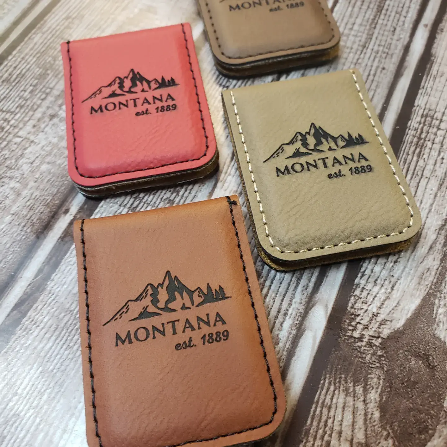 Cabin and Reel Engraving - Wholesale Money Clip - Unisex - Your Logo Here Faux Leather Money Clip4