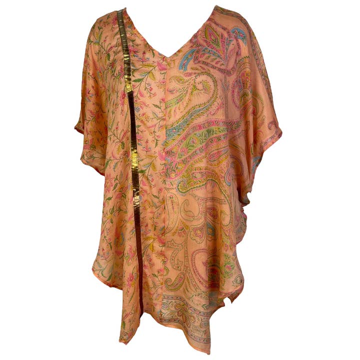 PCH6997 Meget Gennemsigtig Avatar Ren Silke Vandfaldsbluse for engroshandel hos sariKNOTsari