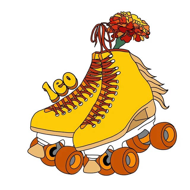 Leo Roller Skate Sticker for wholesale by Boe Studios