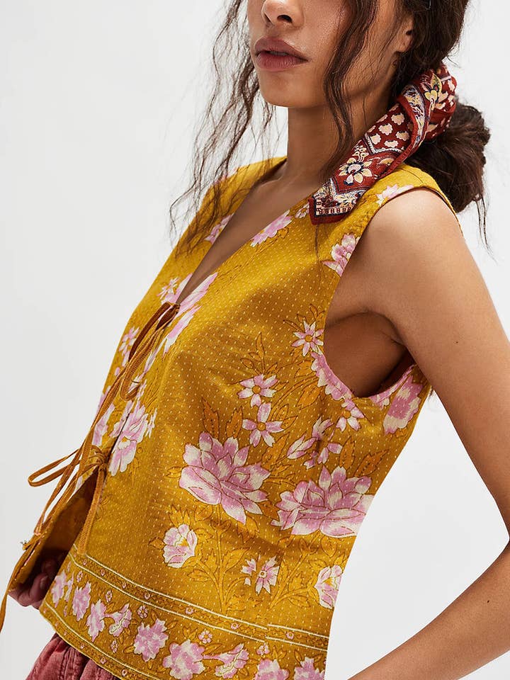 Floral Tie-Front Vest and other Purchase Wholesale tie vest. Free Returns & Net 60 Terms on Faire trending on Faire.
