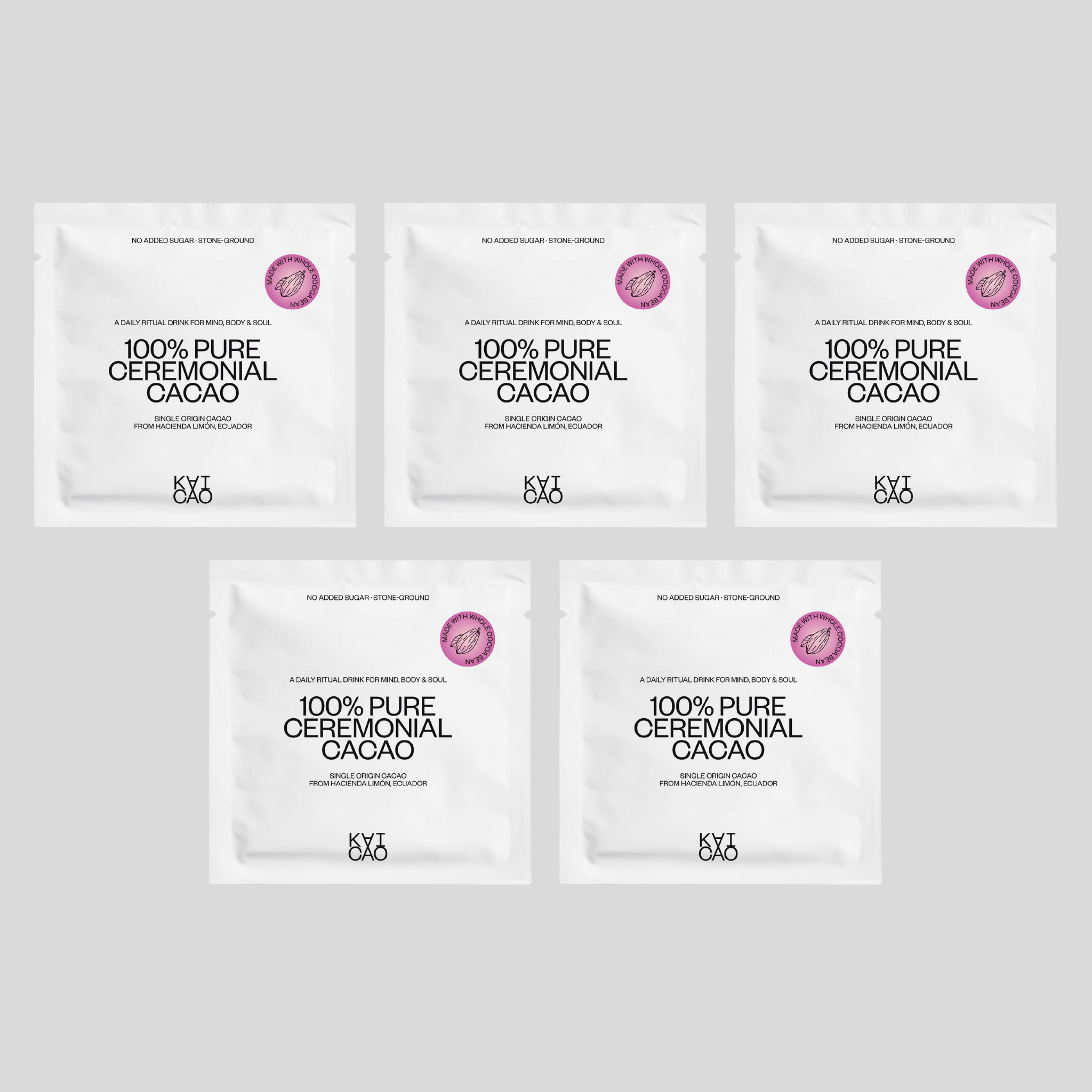 KAICAO - Wholesale Hot Cocoa Mix/Kit - 100% Ceremonial Cacao – Single-Serve 5-Pack1