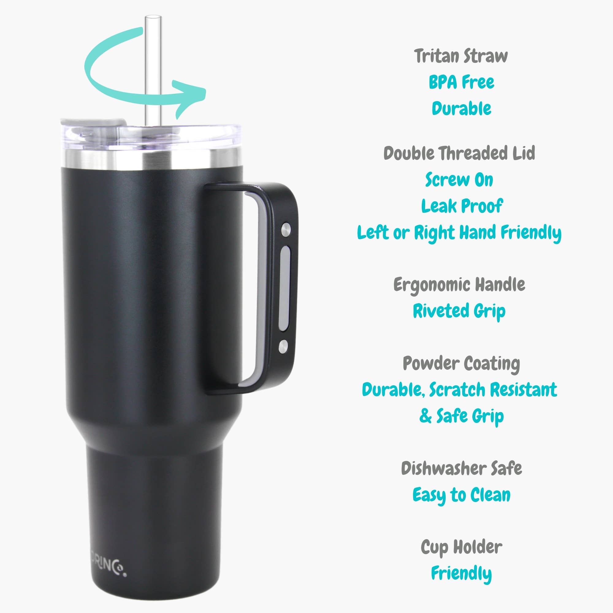 Drinco - Vendita all'ingrosso Bicchiere/tazza termica - Bicchiere termico Drinco BigSur da 40 oz e 30 oz con manico, cannuccia e coperchio flip29