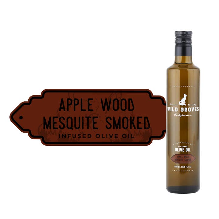 Apple Wood Smoked Mesquite Olive Oil for wholesale by Wild Groves