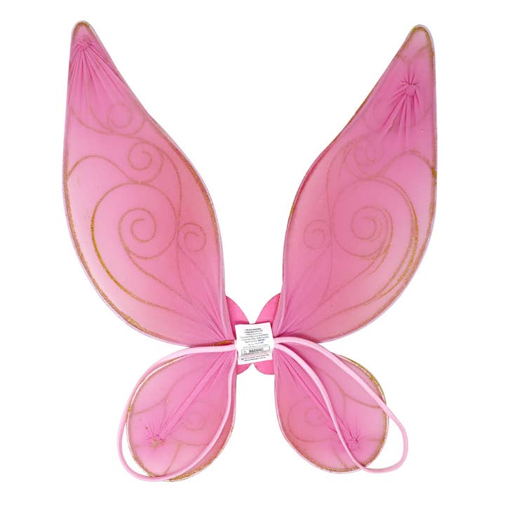 Pink Poppy USA - Wholesale Costume - Kids - Butterfly Ballet Pink & Gold Sparkle Wire Wings | Pack of 2