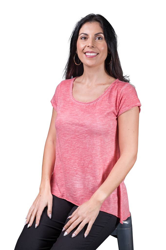 TINA Stephens Italy/Tees By Tina - Wholesale Tunic - Women's - Opal Hi Lo Crew Neck Tee (BSS126)12