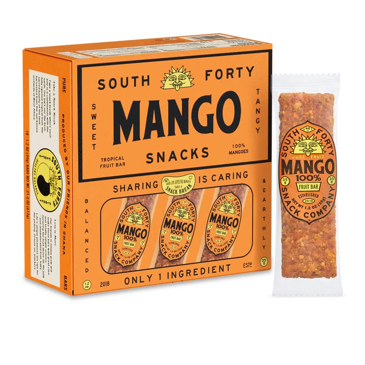 18-Pack, Mango Fruit Bar ($1.50 per unit) for wholesale by SOUTH FORTY SNACKS COMPANY