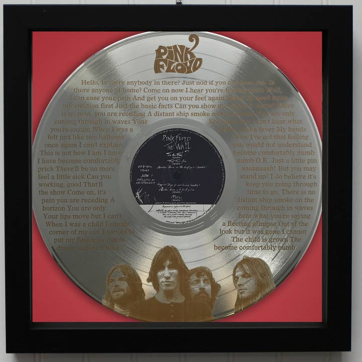 Pink Floyd Comfortably Numb Framed Silver LP Shadowbox for wholesale by Gold Record Outlet