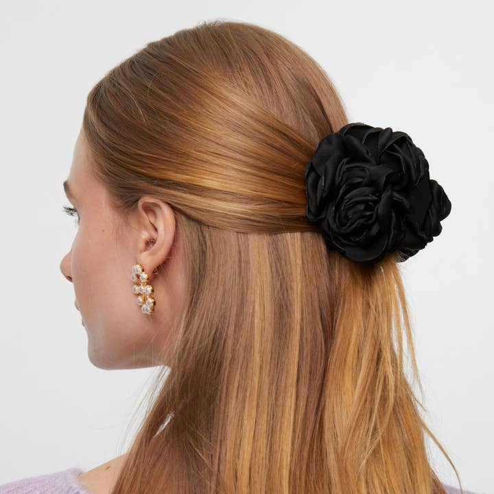 Lele Sadoughi - Wholesale Hair Clip - Women's - Jet Peony Flower Claw Clip