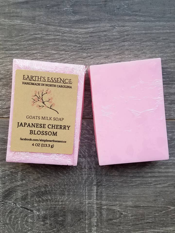 Japanese Cherry Blossom 4 oz Goats Milk Soap for wholesale by Earth's Essence