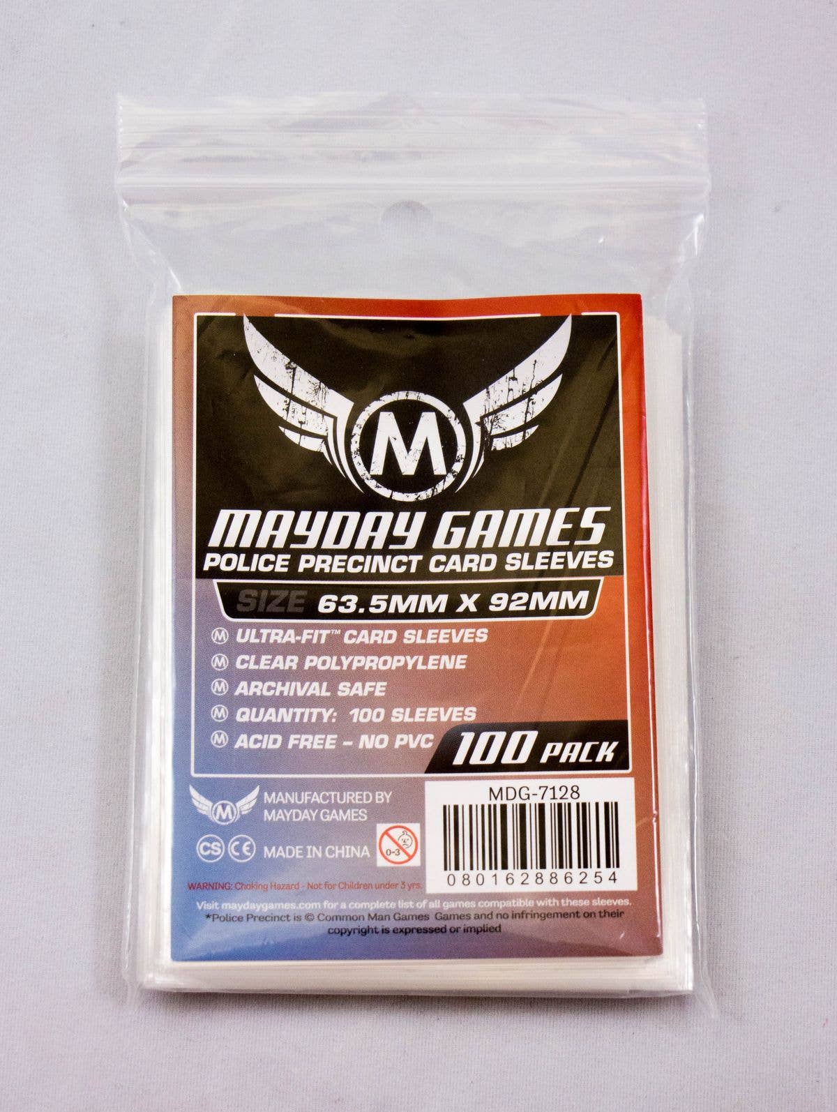 Mayday Games - Wholesale Card Game - Custom Police Precinct Game Sleeves (Pack of 100, 63.5 X 92)1
