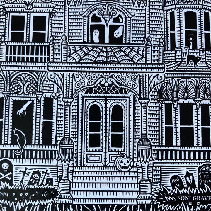 Soni Graves - Wholesale Art Print - Haunted Witch House Print, Letter Size, Spooky Whimsical4