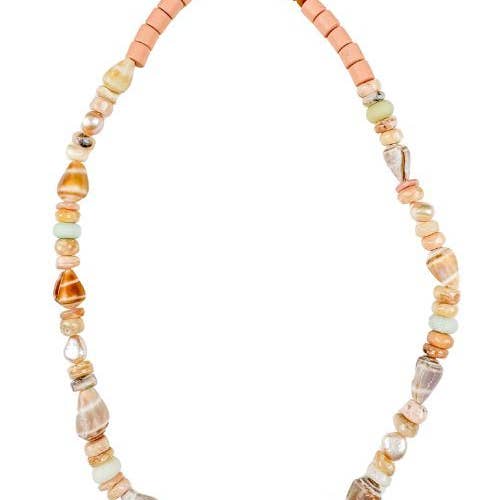 Twine & Twig - Wholesale Beaded/Pearl Necklace - Tribal Classic Necklace | Blush Pearl