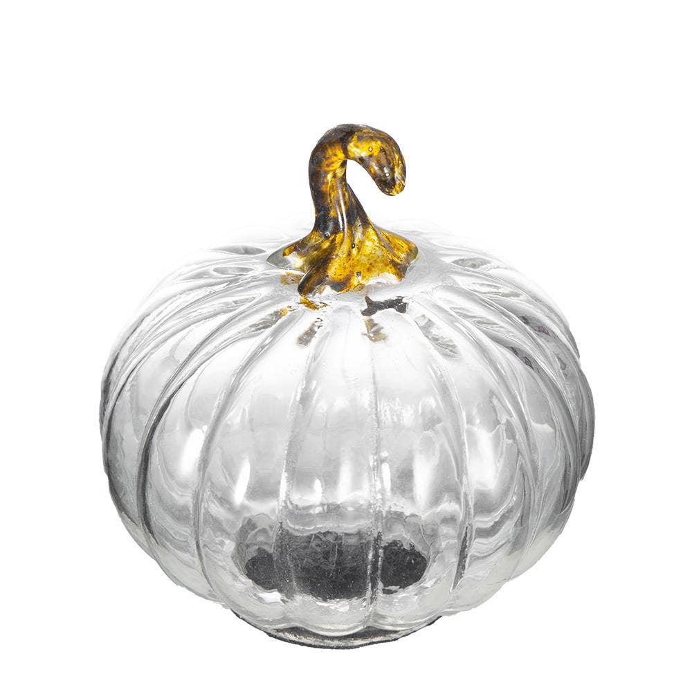 A&B Home Group Inc. - Vente Décorations de table - Citrouille en verre D4x5", transparente 8EA/CTN1