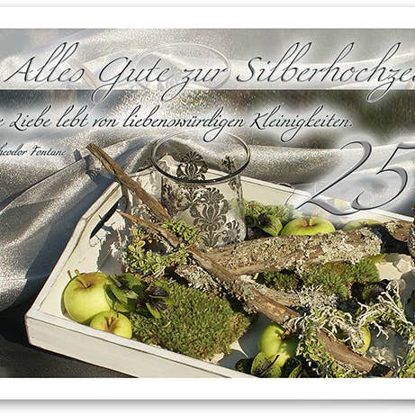 Sølv bryllup/lykønskningskort/739019 for engroshandel hos Yabué