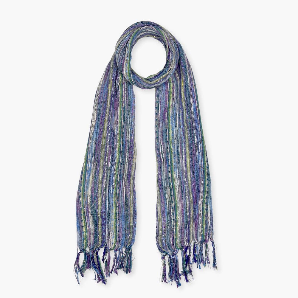 Humble Hilo – wholesale Scarf – Women's – Humble Hilo Multicolored Thread Artisan Scarf141