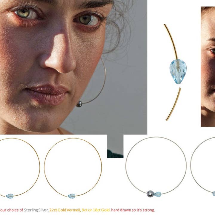 Medium runde bøjler med Smokey Quartz for engroshandel hos Melissa McArthur - Jewellery Made in London