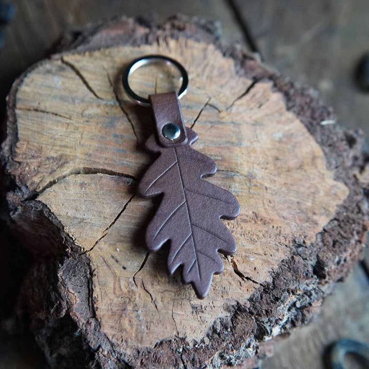 Hammerthreads - Wholesale Keychain - Unisex - Oak Leaf Browns- Leather Keychain3
