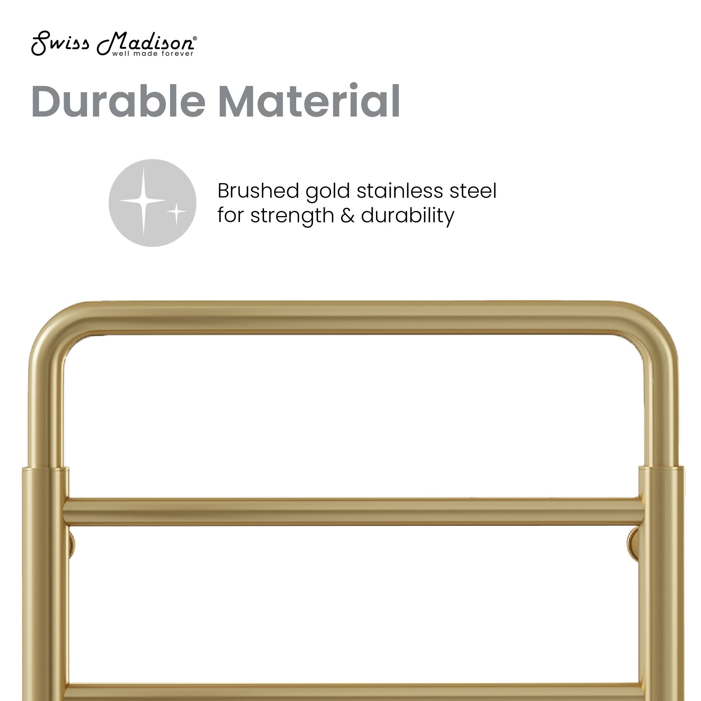 Swiss Madison - Wholesale Towel Holder/Hanger - Ivy 8-Bar Electric Towel Warmer in Brushed Gold4