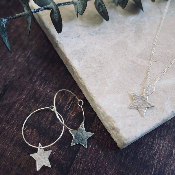 Small Shape Hoops, sterling silver, charm earrings, dainty for wholesale by The Old Farmhouse Jewellery